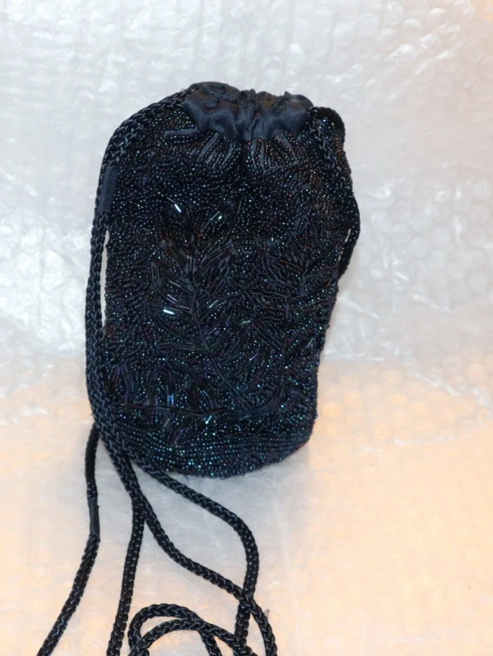 Tweeds Vintage‎ Black Beaded Evening Purse Prom Party Small